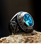 Triangle Gemstone Eye Ring