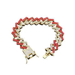 Diamond-studded rhombus bracelet