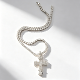 Cross-shaped Moissanite Pendant Necklace