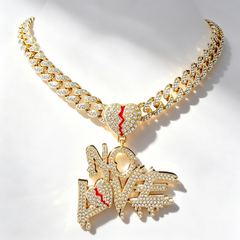 Love letter mulberry diamond pendant necklace