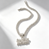 Letter Sango diamond pendant Cuban necklace