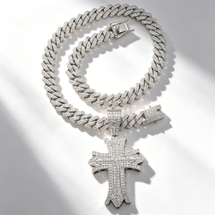 14mm Ice Flower Miami Cuba Pendant Necklace