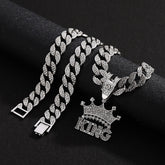 King's Alphabet Palace Pendant Cuban Necklace