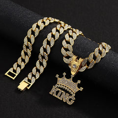 King's Alphabet Palace Pendant Cuban Necklace