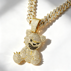 Bear pendant Cuban necklace
