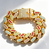 Cuban diamond-studded bracelet