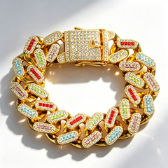 Cuban diamond-studded bracelet
