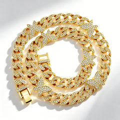 Butterfly diamond Cuban necklace