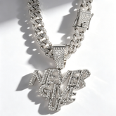 NEVERGIVEUP letter Cuba pendant necklace