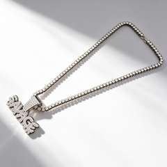 SAVAGE letter pendant Cuban necklace