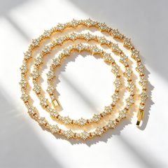 Cross-shaped diamond-encrusted necklace