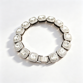 Fully diamond-encrusted couple's bracelet