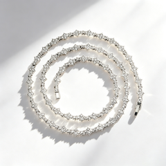 Cross-shaped fully diamond-encrusted necklace