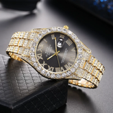 DJLLO Diamond Studded Gold Watch