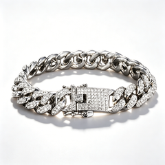 Cuban diamond-studded bracelet