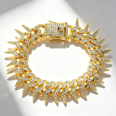 Spiny Cuban diamond-studded bracelet
