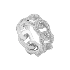 Fully diamond-encrusted irregular ring