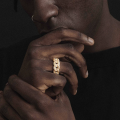 Fully diamond-encrusted irregular ring