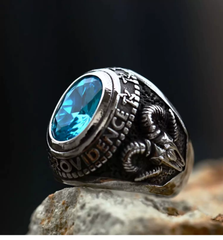 Triangle Gemstone Eye Ring