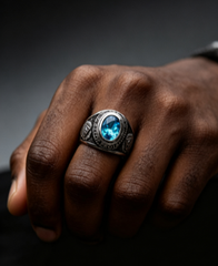Triangle Gemstone Eye Ring