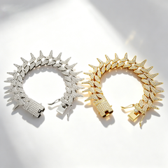Spiny Cuban diamond-studded bracelet