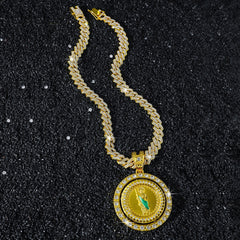 "Divine Figure Mo Sang Diamond Cuban Necklace Pendant"