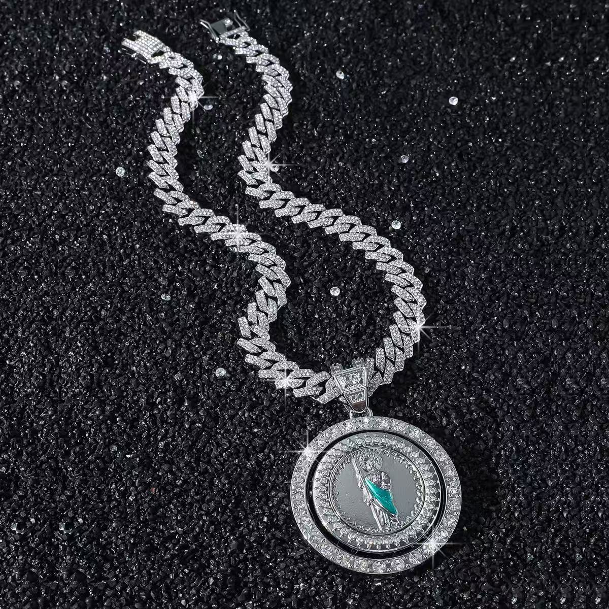 "Divine Figure Mo Sang Diamond Cuban Necklace Pendant"