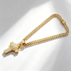 14MM Cuban Cross Pendant Necklace