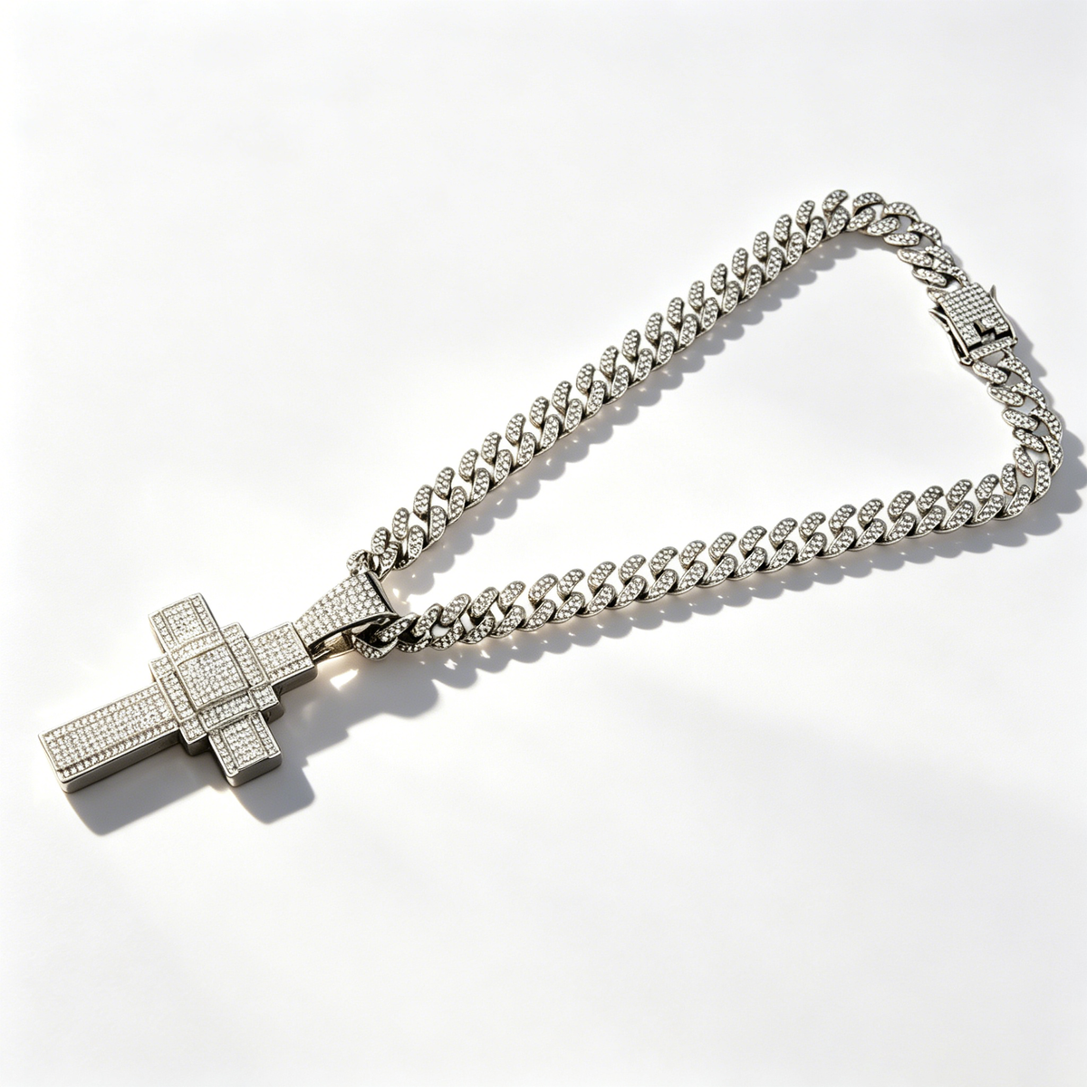 14MM Cuban Cross Pendant Necklace