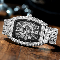 Whiskey barrel diamond-encrusted watch