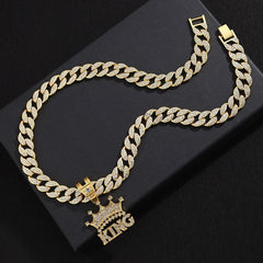 King's Alphabet Palace Pendant Cuban Necklace