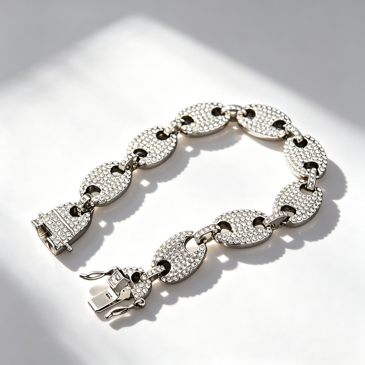 Coffee bean diamond-encrusted bracelet