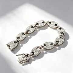 Coffee bean diamond-encrusted bracelet