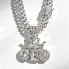CEO Alphabet Palace Pendant Cuban Necklace