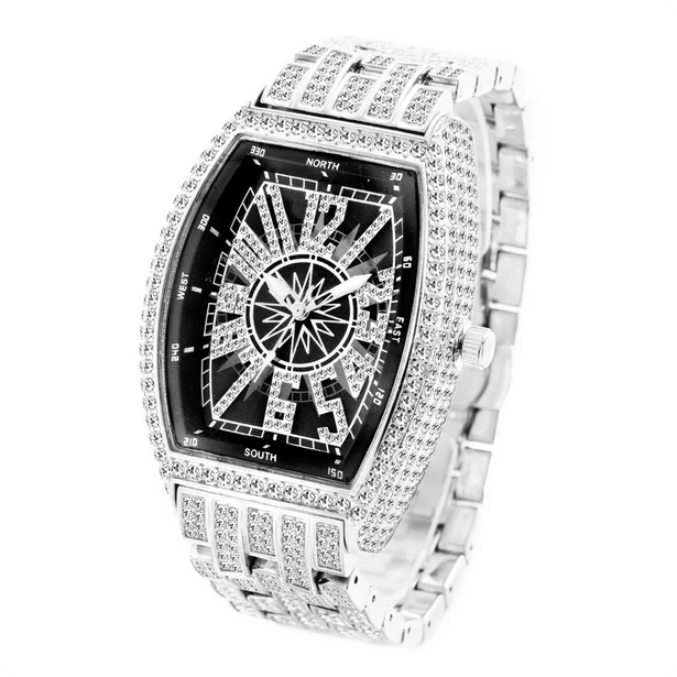 Whiskey barrel diamond-encrusted watch