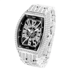 Whiskey barrel diamond-encrusted watch