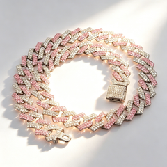 14mm three-color diamond Cuban necklace