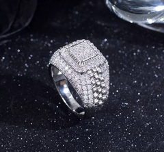 Business diamond-encrusted ring