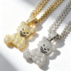 Bear pendant Cuban necklace