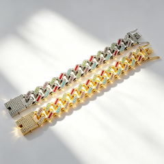 Cuban diamond-studded bracelet