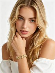 Hip-hop diamond-encrusted tank bracelet