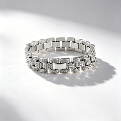 Hip-hop diamond-encrusted tank bracelet