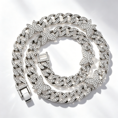 Butterfly diamond Cuban necklace