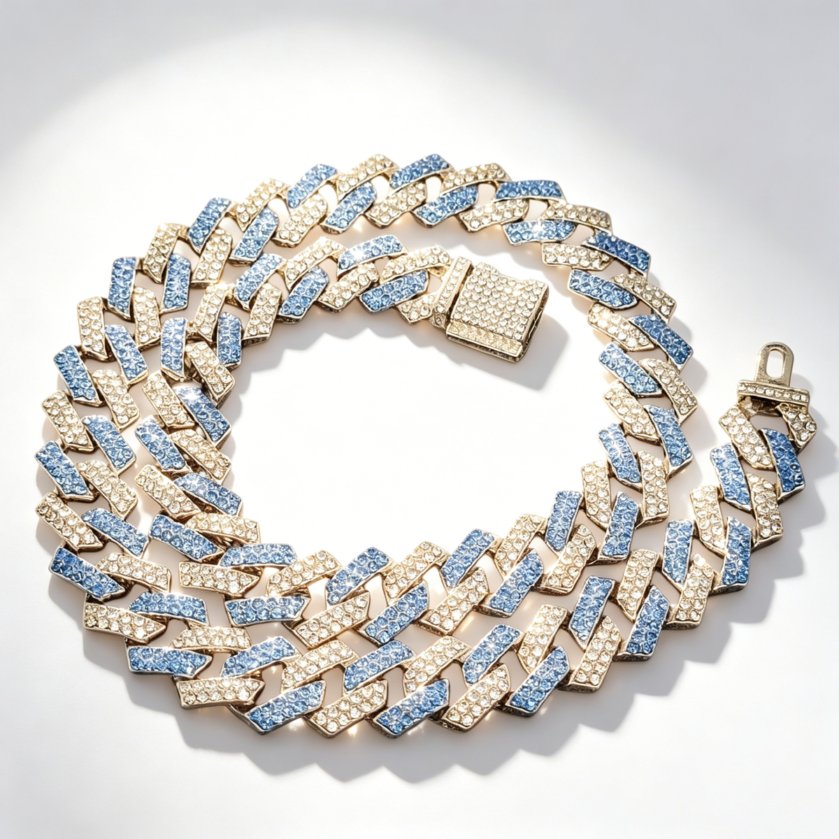 14mm three-color diamond Cuban necklace