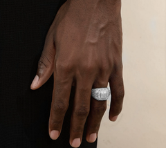 Business diamond-encrusted ring