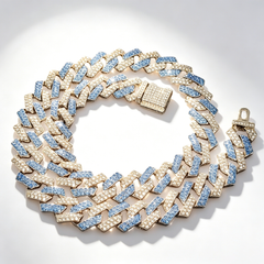 14mm three-color diamond Cuban necklace