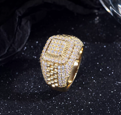 Business diamond-encrusted ring