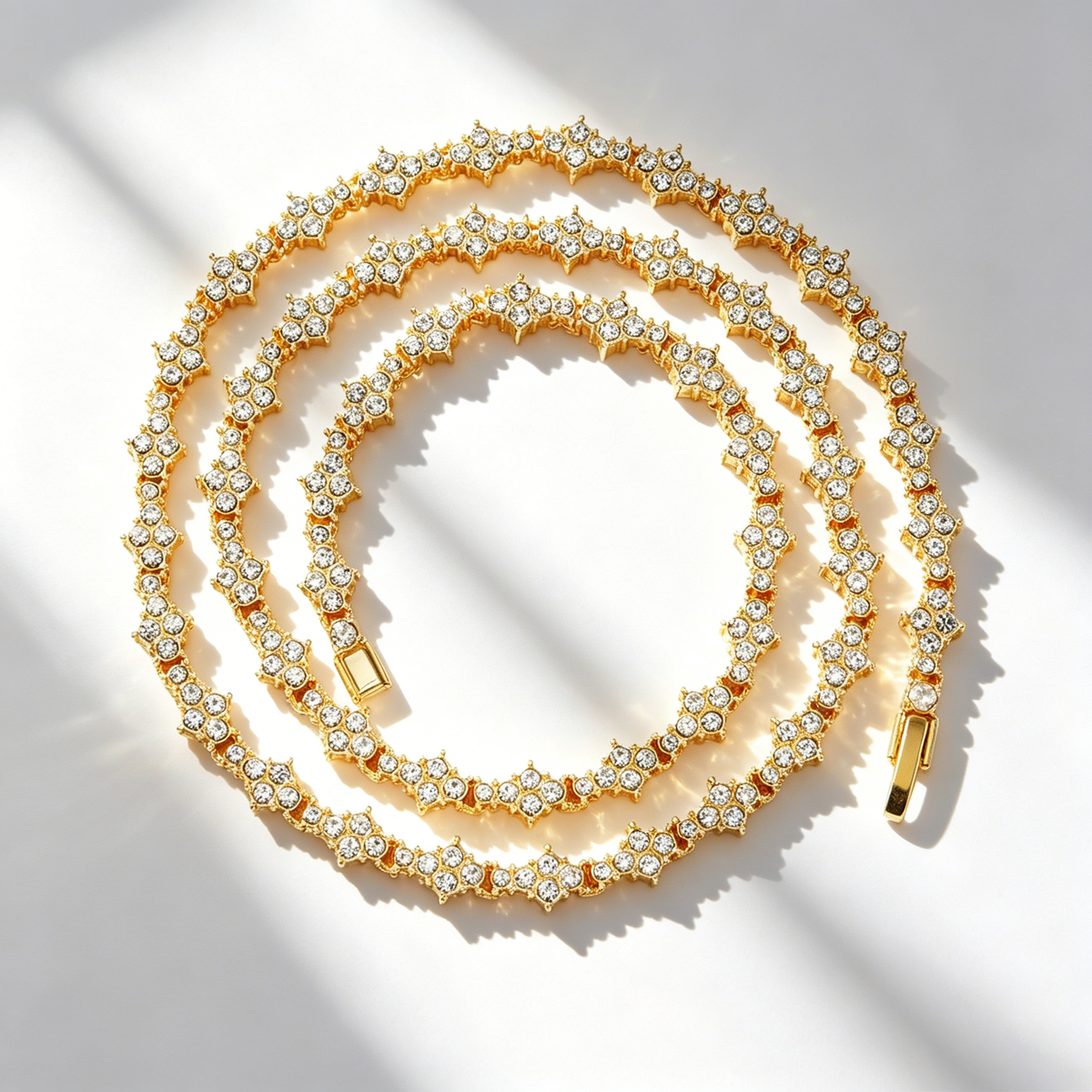 Cross-shaped diamond-encrusted necklace