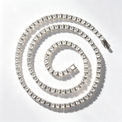 Fully diamond-encrusted tennis necklace