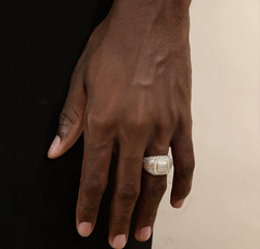 Business diamond-encrusted ring